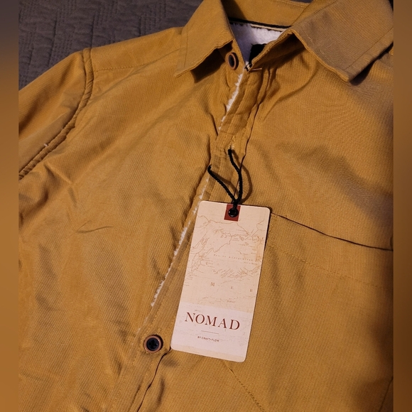 Nomad By Craft + Flow Mustard Button Down Sherpa Lined Top Shacket w/ Pocket Med - Picture 2 of 5
